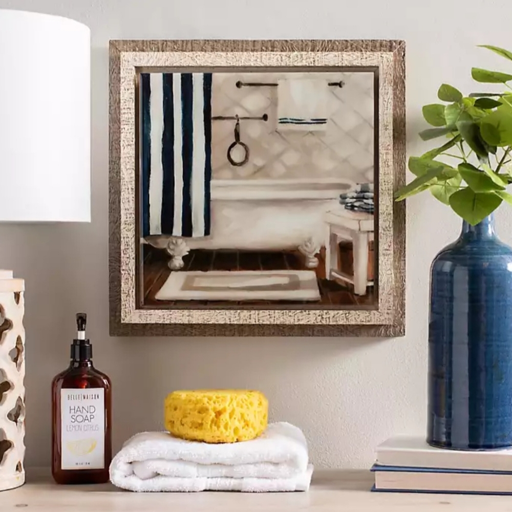 Navy Tub Escape Framed Art Print